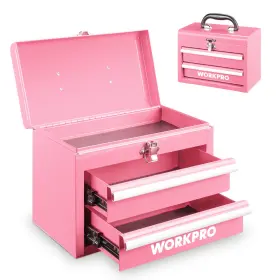 082160 WORKPRO Mini Tool Box Chest Storage Lockable Latch