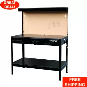 47702077 WORKPRO Workbench Drawers Storage Resist Steel Led