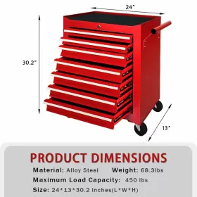 CD007-BLACK XIAOWAN Drawers Roller Tool Cabinet Storage Chest #2