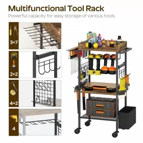 UR02BR YATINEY Power Tool Organizer Drill Holder Box Garage #3