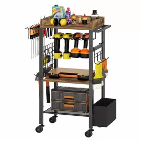 UR02BR YATINEY Power Tool Organizer Drill Holder Box Garage