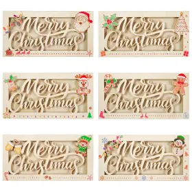 LD0793 YIAOYINNZ Wooden Cash Envelope Wallet Christmas