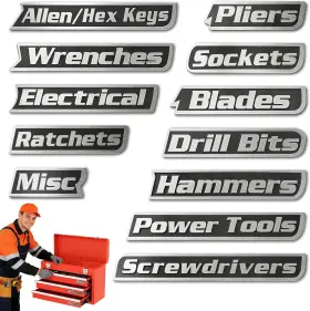 313050493402 YUTUOYA Magnetic Tool Box Lables Newly Toolbox