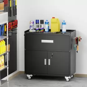 GT-17495221 ZNTS Steel Tool Cabinet Drawers Top Bottom #2