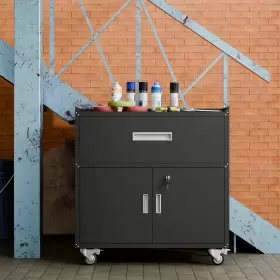 GT-17495221 ZNTS Steel Tool Cabinet Drawers Top Bottom