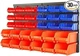 HORUSDY Wall Mounted Storage Bins Parts Rack 30PC Blue,Orange,Red SDY-97913