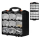 ValueMax Small Parts Organizer Box, Double-Sided Tool Box with 18 Removable B...