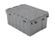 Akro-Mils 39085 Industrial Plastic Storage Tote with Hinged Attached Lid, (21...