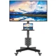 Rolling TV Stand 32-65 Inch Height Adjustable 88lb Capacity Black TC001-V02