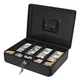 Flexzion Cash Box with Money Tray and Lock - Metal Cash Box for Small Businesses