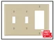 3-Gang Ivory 2-Toggle / 1-Decora/Rocker Plastic Standard Wall Plate (1-Pack)