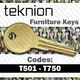 Teknion File Cabinet Office Furniture Key Cut to Your Code T501 - T750