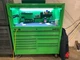 Matco Toolbox, 2 bay, tool box,Used,Green, hutch - 2ft x 57in. Box - 43in x 57in