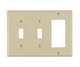 3-Gang Wall Plate for Toggle & GFCI Devices, Thermoset, Standard Size, Ivory