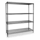 Manufacturer Varies Wire Shelving Unit, 24"D x 48"W x 63"H, 4 Shelves, Black