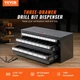 VEVOR Drill Bit Dispenser Cabinet, Three-Drawer Drill Bit Organizer Cabinet for 