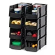 IRIS USA Large Stackable Storage Bins, 8-Pack, 13"L x - 8 Pack, Black 