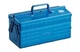 TOYO STEEL 2-Tier Tool Box ST-350B Blue Openable door Storage Case 350x160x215mm