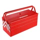WORKPRO Metal Tool Box, 18-inch Cantilever Folding Red Storage 18-inch, 