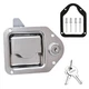 Newace Truck Tool Box Latch Replacement,304 1 Pack (With lock), Silver 