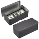 Hipiwe 2 Packs Black Metal Cash Box Rectangular Money Organizer 2 Pack, 