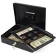 Carl Bill Tray Steel Security Cash Box - Steel - Black - 4", x 9" Width