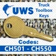 UWS Compatible Toolbox Key Pre-cut CH501 - CH550 Truck Tool Box Lock Key