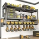 SOYEEZE Power Tool Organizer - 8 Drill & Screwdriver Wall Mount, 3 Layer Stor...