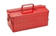 TOYO STEEL 2-Tier Tool Box ST-350R Red Openable door Storage Case 350x160x215mm