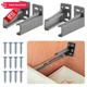 Chunful 2 Pair Rear Drawer Track Socket Back Plates Mounting Brackets Gray 