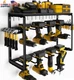 Spampur Power Tool Organizer, 8 Drill Holders Wall Mount, 3 Layer Heavy Duty Met