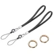 uxcell 2 Pcs Smooth Leather Wristlet Strap, Prevent Drop Wrist Lanyard Black 