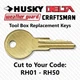 Toolbox Key Cut to Your Code RH01 - RH50 For Delta Craftsman Weather Guard Husky