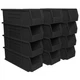 Plastic Storage Bins 15" x 5" x 5"tackable Black 12 Pack Akro Mils 30234