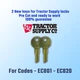 EC801-EC820. 2 New keys for Tractor Supply Tool Box Locks. Pre Cut To Your Code.