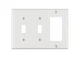 Leviton 3 gang White Plastic Toggle and Rocker/GFCI Wall Plate 1 pk