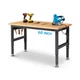 ENJOYWOOD 60" Adjustable Height Workbench with Pegboard & Power Outlet Heavy ...