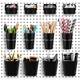 12 Pcs Pegboard Bins and Cups with Hooks and Loops Peg Assortment Organizer A.