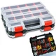 AMM Tool Box, Double Side Box Organizer with 34 Compartments, 1PC, RED 