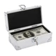 Hipiwe Lockable Cash Box Aluminium Alloy Money Box for Cash Money Storage Box Ca