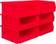 Akro-Mils 30235 Stackable Plastic Storage Bins 11x11x5 Red 6 Pack Garage