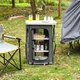 SUGIFT Camping Storage Cabinet 25" x 18" x 35" Folding Pop-Up Cupboard Gray