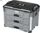 FLEX STACK PACK Storage System 3-Drawer Tool Box-FS1105,Grey/Black,Polypropylene