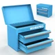 WORKPRO Steel Small Toolbox 2 Drawer Metal Mini Tool Box with Ball Bearing Slide
