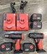 SNAP-ON TOOLS CTU4410AR 3/8" Impact CDR4450 1/2" Drill w/ Chargers & 4 Batteries