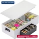 Volcora Cash Box Money Organizer - 15" x 7.5" x 4" Cashbox 5 Compartments Drawer