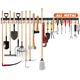 TVKB 68'' All Metal Garden Tool Organizer 68inch(17"x4pack), Black+Orange