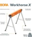 BORA Workhorse Saw Horses Folding Heavy-Duty Legs with 2x4 Bracket Bottle Opener
