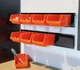 Wallmaster 8-Bin Storage Bins Garage Rack System 2-Tier 8Bins+2Rails, Orange 