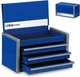P.I.T. Mini Blue Tool Box, Portable 3 Drawer Steel Stackable Tool Box with Magne